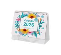 2026 Desk Calendar Monthly Planner Twin-Coil Binding Art Illustrations 12 Month Jan to Dec for Daily Scheduling Project