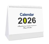 2026 Desk Calendar Monthly Planner Twin-Coil Binding Art Illustrations 12 Month Jan to Dec for Daily Scheduling Project