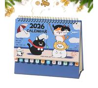 2026 Desk Calendar, Planner with Spiral Bound and Cute Cats, 12 Month Calendar, for Planning, Scheduling, Decoration, Organisation, Home, Space, Study