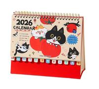 2026 Desk Calendar, Spiral Bound Cat Planner, 12 Month Calendar, for Home, School, Room, Study, Planning, Appointment Planning, Decoration