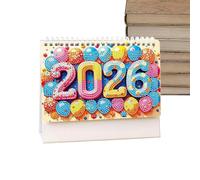 2026 Desk Calendar - Tabletop Rhinestone Painting Calendars,Flipping Planner Monthly 2026 for Home School Office Family Teachers Desk Friends Indoor
