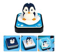 2026 Desk Calendar With LED Light Penguin Sculpture 3D Tear-away Calendar Paper Carving Art Memo Pad Notepad Gift Home Desktop Decoration