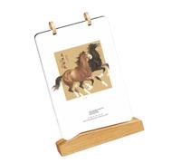 2026 Desk Monthly Calendar Chinese New Year with Wooden Stand for Desk Decoration and Indoor Interiors Desktop Acrylic