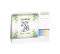 2026 Desktop Calendar - Floral Design with 5 Colored Sticky Notes, Double-Sided 250g Paper, Monthly Organizer for Home & Office (D)