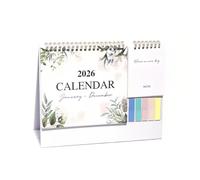 2026 Desktop Calendar - Floral Design with 5 Colored Sticky Notes, Double-Sided 250g Paper, Monthly Organizer for Home & Office (C)