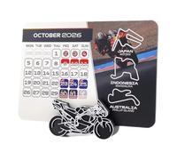 2026 Desktop Calendar for MotoGP with Display Stand, 12-Month Race Schedule Planner, Motorcycle Desk Calendar with Track Illustrations, Gift for Motorsport Fans