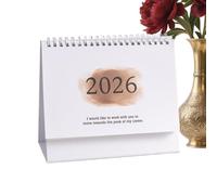 2026 Desktop Calendar - Monthly Desk Top Calendar 2025-2026,Wire Binding Aesthetic Academic Planner for Student Teacher Planning Business School Dorm Office Classroom