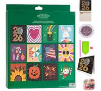 2026 Diamond Art Calendar Wall Calendar Diamond Painting Kit DIY Diamond Art Calendar 2026 12-Month Flip Wall Calendar with To Do List for Christmas Home Office Decoration