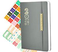 2026 Diary - 18 Month Diary 2026-2027 a5 Week to View From Jan 2026 to Jun 2027 with Monthly Tabs, 100GSM Paper (Grey (2026.1-2027.6))