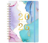 2026 Diary - 2026 A5 Diary Week to View, January 2026 - December 2026, Pink and Blue, Twin-Wire Binding, Hard Cover, Elastic Closure, 21.5 x 15.5 x 1.5 cm