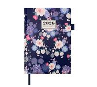2026 Diary - 2026 Diary A5 Week to view Jan' 2026 - Dce' 2026 Hardcover Organiser Journal Notebook with Pen Loop Thick Paper Inner Pocket, 14.7cm x 21.5cm (Purple Flower)