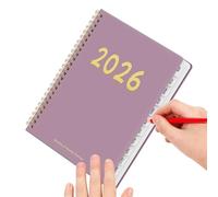 2026 Diary - 21 cm Planner 2026, Organisation for All Year | Paper Daily Calendar, Simple Planner, Spiral Bound Notebook for Organising Tasks, Setting Goals