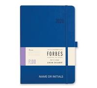 2026 Diary A5 Day a Page - Forbes Collection from Tangible Stationery Co. Ltd - Appointments - Ribbon - Elastic Closure - Storage Pocket - Personalised Version - Blue