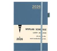 2026 Diary A5 Day Per Page,Agenda 2026 A5 Page a Day Full Year Planner,Academic Diary 2026 from Jan to Dec,Daily & Monthly Planner with Pen Loop, Colorful Month Tabs,Inner Pocket,Bookmarks (Blue)