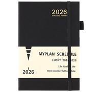 2026 Diary A5 Day Per Page,Agenda 2026 A5 Page a Day Full Year Planner,Academic Diary 2026 from Jan to Dec,Daily & Monthly Planner with Pen Loop, Colorful Month Tabs,Inner Pocket,Bookmarks (Black)