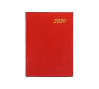 2026 Diary A5, Day Per Page & Week to View Daily Planner, Weekly Journal, Work Calendar and Organiser, Hardback Diary for Office, Study and Personal Use (Red)