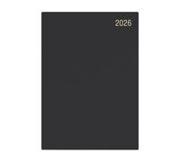2026 Diary A5 Day to a Page Diary with Full Page of Saturday & Sunday Hardback Cover Planner by Precious London (BLACK)