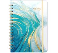2026 Diary - A5 Diary 2026 Week to View, from Jan 2026 to Dec 2026, Twin-Wire Binding, Monthly Tabs, Elastic Closure, Blue, Plan for the Whole Year Effectively
