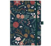 2026 Diary - A5 Diary 2026 Week to View from January to December 2026, for Work or Study, Notes&Mission Board, 'Pinecone' Hardcover, Elastic Closure (A5 Size)