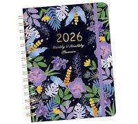 2026 Diary A5 Diary Week to View Floral Hard Cover Twin-Wire Binding Planner 2026 Boxclever Family Planner 2026 Elastic Closure MonthlyPlanner with Jan. - Dec. Bookmark