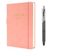 2026 Diary A5 Page a Day, 352 Pages Soft Cover Diary 2026 with Pen, A5 Week to View from Jan to Dec, Daily Planner for School,Office,Home Academic Diary (Pink)
