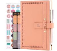 2026 Diary A5 Page a Day Full Year Planner, Diary 2026 from Jan 2026 to Dec 2026, Daily Monthly Planner with Calendar, Pen, Pen Holder, Month Tabs, inner Pocket (Pink)