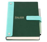 2026 Diary A5 Page a Day,Jan-Dec Planner, 2026 Diary Day per Page,Hardcover Organsier Appointment Full Year Planner with Pen, 3Bookmarks,Colorful Side Tabs,Black (Green, A5)