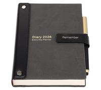 2026 Diary A5 Page a Day,Jan-Dec Planner, 2026 Diary Day per Page,Hardcover Organsier Appointment Full Year Planner with Pen, 3Bookmarks,Colorful Side Tabs,Black