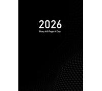 2026 Diary A5 Page A Day: One Page Per Day to View Planner from January 2026 to December 2026, Black Cover