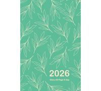 2026 Diary A5 Page A Day: One Page Per Day to View Planner from January 2026 to December 2026, Leaves Cover