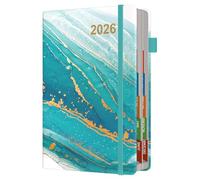2026 Diary A5 Page a Day Runs January to December, Full Year Appointment Book Daily Planner Monthly Overview with Colorful Tabs and Fine Inner Pocket
