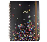 2026 Diary A5 Week to View, Annual Monthly & Weekly Planner with Tabs & Back Pocket, Pages for Password, Contact, Notes, UK Holiday, Spiral Bound, Hardcover Agenda 26, January - December