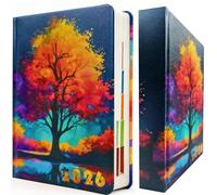 2026 Diary A5 Week to View,Diary 2026 from Jan 2026 to Dec 2026, Weekly & Monthly Planner, 2026 Planner Academic Diary, Hardcover with Monthly Tabs, Pen Holder, 22 x 16 x 3.3cm (Mysterious Tree)