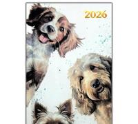 2026 Diary A5 week to view Hardback Diary WTV Designs Penguin Butterflies (Puppies)