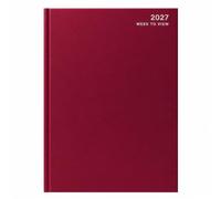 2026 Diary A5 Week to View Red Hardcover - A5 2026 Diary Week to View with Ribbon Marker, Yearly Planner, 3 Year Calendar, Notes, Contacts, & More Pages. - Daily Tasks Office, Home & Business Use