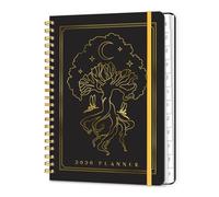 2026 Diary A5 Week to View, Spiral Bound Weekly and Monthly Agenda Planners with Tabs, Daily Calendar 2026 Planner from Jan. to Dec., Hardcover Habit Tracker Journal 6.18" x 8.5"(Black Tree)