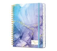 2026 Diary A5 Week to View, Spiral Bound Weekly and Monthly Agenda Planners with Tabs, Daily Calendar 2026 Planner from Jan. to Dec., Hardcover Habit Tracker Journal 6.18" x 8.5"(Blue Marble)