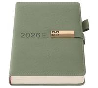 2026 Diary,Academic Diary 2026 A5 Page a Day, Yearly Planner Jan-Dec 2026,Productivity Daily & Monthly Planner with Pen Holder, Colourful Monthly Tabs, Inner Pocket,Bookmark (Green)