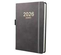 2026 Diary,Diary 2026 A5 Day Per Page from Jan 2026 to Dec 2026, Productivity A5 Daily Planner with Monthly Tabs, Pen Loop and Inner Pocket, 21×14.5cm (Grey)
