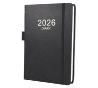 2026 Diary,Diary 2026 A5 Day Per Page from Jan 2026 to Dec 2026, Productivity A5 Daily Planner with Monthly Tabs, Pen Loop and Inner Pocket, 21×14.5cm（Black）