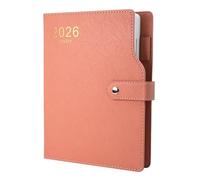 2026 Diary,Diary 2026 A5 Page a Day from Jan to Dec, Full Year Daily Planner with Colorful Monthly Tabs, Pen Loop & Fine Inner Pocket and Colorful Side Panels, 6.7" × 8.5"(Pink)