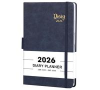 2026 Diary - Diary 2026 A5 Page a Day, Productivity A5 2026 Daily Planner from January 2026 to December 2026, with Monthly Tabs, Inner Pocket, Banded, Blue,14.3 X 21 cm