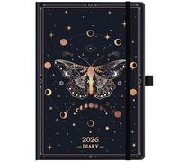 2026 Diary - Diary 2026 a5 Week to View from January to December 2026, 21.5 x15.5 x1.5 cm, Golden Butterfly