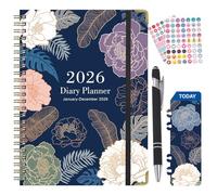 2026 Diary, Diary 2026 A5 Week to View Weekly Monthly Planner Agenda 6.1" x 8.5" Hardcover with Tabs Diaries Page A Day Notebook for Work School Academic Schedule (Blue 2026)
