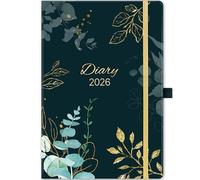 2026 Diary - Diary 2026 from Jan. - Dec. 2026, 2026 DIARY A5 Week to View With Back Pocket, Pen Loop, 21.5 * 15.5cm, Green