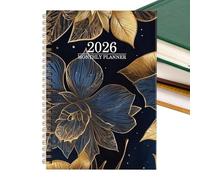 2026 Diary | Floral Diary and Dates - Monthly Floral Calendar 2026 | For School and University Use Teachers Students Office Work Appointment Study