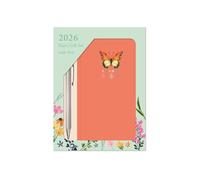 2026 Diary & Pen Gift Set Green Butterfly Garden - Slim Week to View Diary & Gold Ballpoint Pen Gift Box - Nature Inspired Weekly Planner Travel Wallet Size