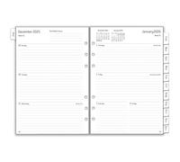 2026 Diary Refill A5 Size, Annual Weekly & Monthly Planner with Tabs, Password, Notes, Contact, UK Holidays, 6 Holes 1 Week on 2 Pagas Organizer Inserts, 100 GSM Paper, Jan.26-Dec.26