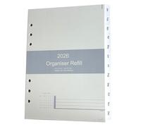 2026 Diary Refill A5 Size, Week on Two Pages, Monthly Tabs, Filofax A5 Compatible