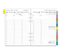2026 Diary Refill A5 Size, Weekly & Monthly Planner Inserts with Tabs, Notes, Contact, UK Holidays, Vertical Layout, Time Slots 7:00-20:00, 1 Week on 2 Page Organizer, 100 gsm, Jan-Dec(Multilingual)